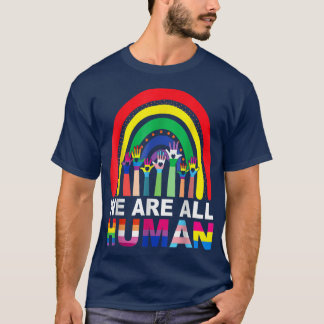 Camiseta Somos Todos do Orgulho Humano Ally Rainbow LGBT Fl