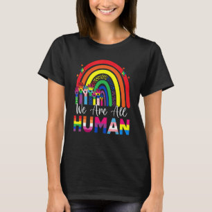 Camiseta Somos Todos Do Orgulho Humano Ally Rainbow Ribbon