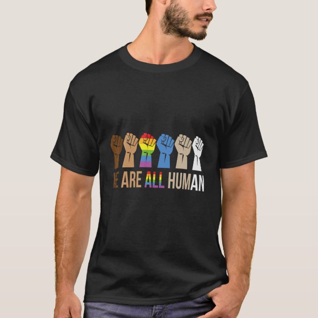 Camiseta Somos Todos Humanos, Melanina, História Negra, BLM (Frente)