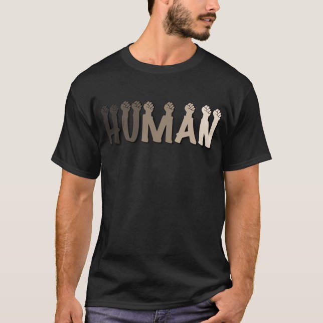 Camiseta Somos todos humanos | uma comunidade global (Frente)