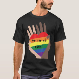 Camiseta Somos Todos Iguais À Tolerância Lgbt Pride Hea