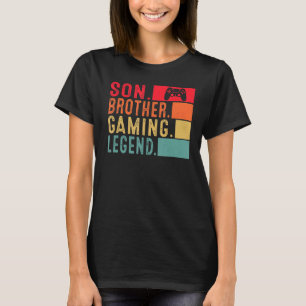 Camiseta Son Brother Gaming Legend Video Gamer Para Meninos