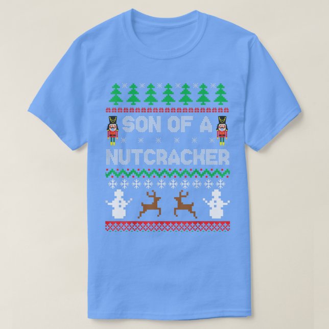 Camiseta Son of a Nutcracker Funny Ugly Christmas Sweater P (Frente do Design)