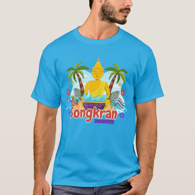 Camiseta Songkran - Festival Tailandês de Ano Novo e Água (Frente)