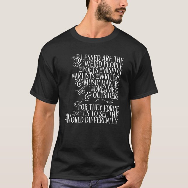 Camiseta Sonhador abençoado bonito dos artistas dos poetas (Frente)
