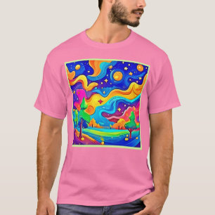 Camiseta Sonhadora Noite: Paisagem Estelar