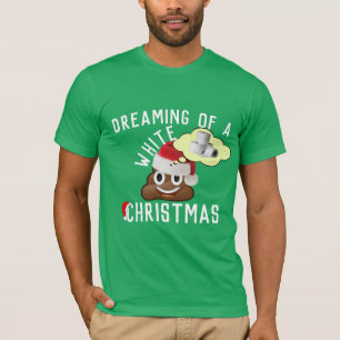 Camiseta Sonhando com um Poop Engraçado de Natal Branco Emo