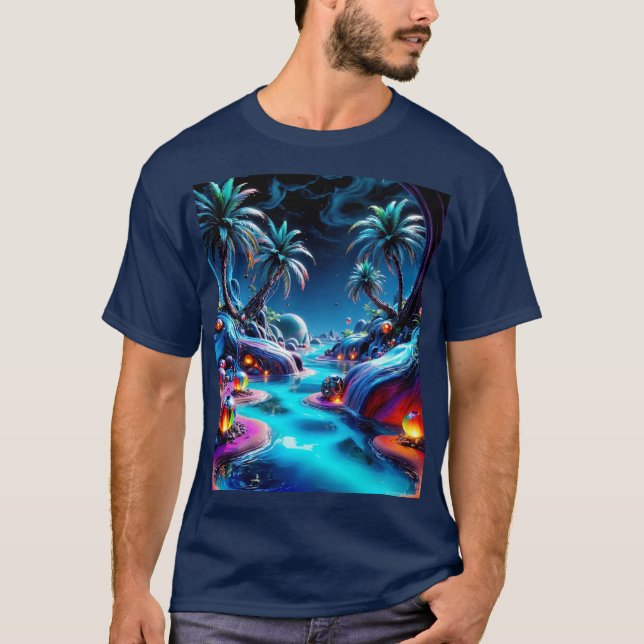 Camiseta Sonhar com uma fuga tropical (Frente)