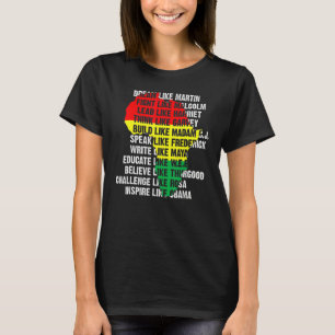 Camiseta Sonhe Como Martin Lidere Como Harriet Afro Preto S