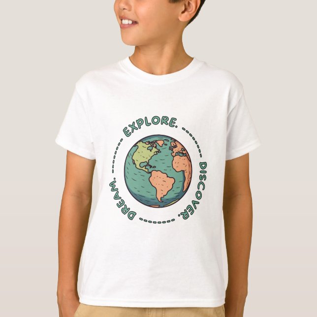 Camiseta Sonhe Explore Descubra a Terra (Frente)