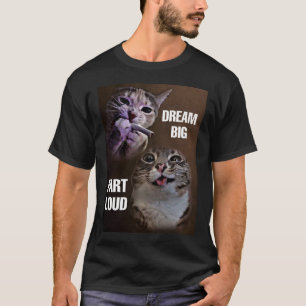 Camiseta Sonhe um grande meme de gato barulhento