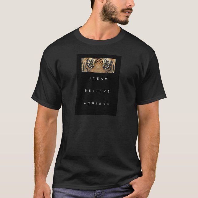 Camiseta sonho acredita alcançar citação motivacional (Frente)