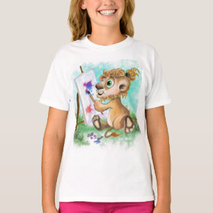 Camiseta Sonho Colorido de Pequeno Leão Bonito