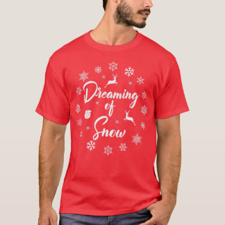 Camiseta Sonho Com Neve Flocos De Neve Frescos De Inverno L