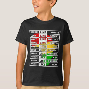 Camiseta Sonho Como Líder Africano Para Homens Mulheres Neg