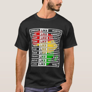 Camiseta Sonho Como Líder Africano Para Homens Mulheres Neg