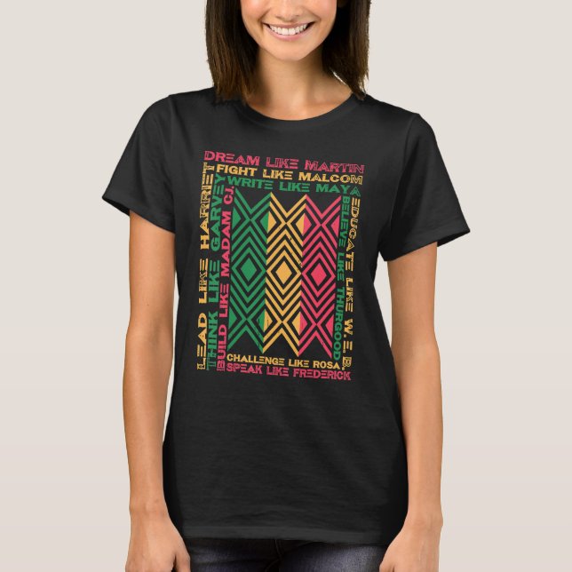 Camiseta Sonho Como Martin Afro-Americanos História Negra (Frente)