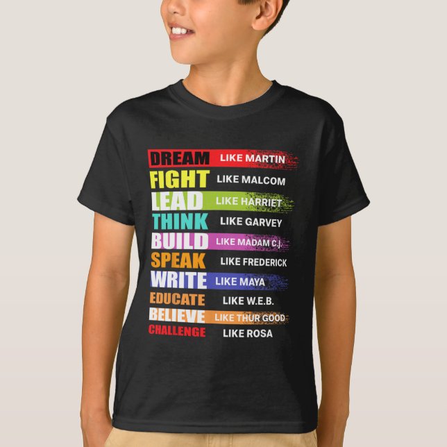Camiseta Sonho Como Martin Lidera Como Harriet Black Histor (Frente)