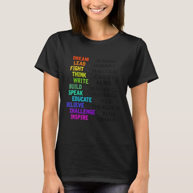 Camiseta Sonho Como Martin Lidera Como Harriet Black Histor (Frente)