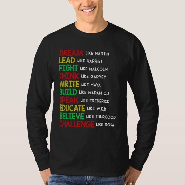 Camiseta Sonho Como Martin Lidera Como Harriet Black Histor (Frente)