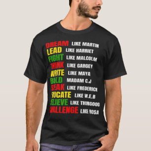 Camiseta Sonho Como Martin Lidera Como Harriet Black Histor