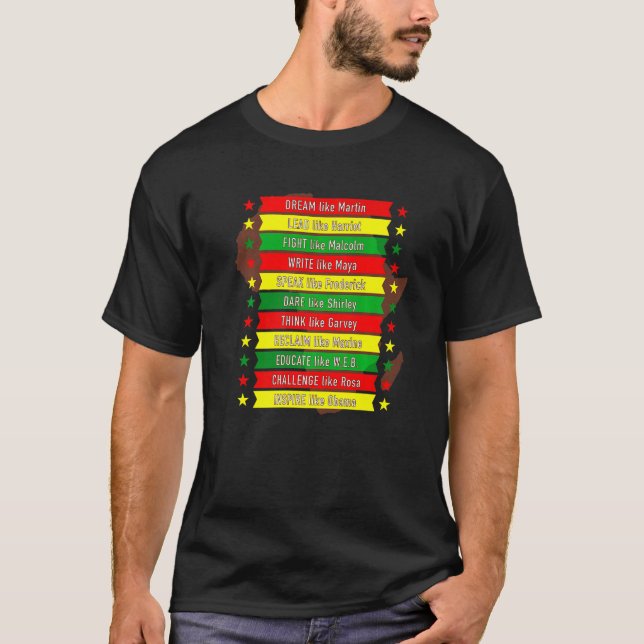 Camiseta Sonho Como Martin Lidera Como Harriet Black Histor (Frente)
