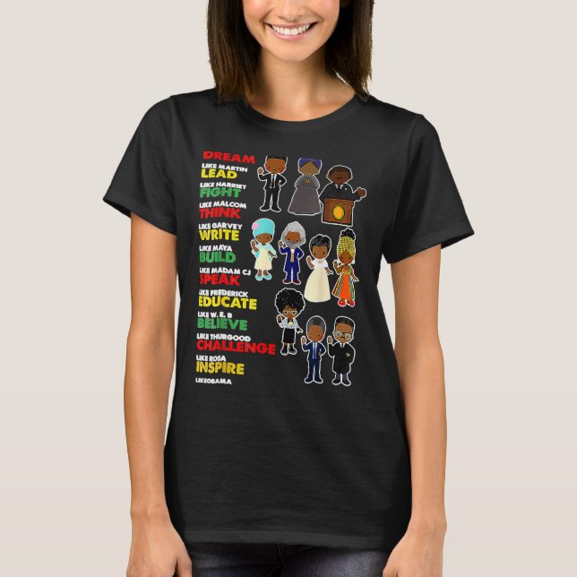Camiseta Sonho Como Martin Lidera Como Harriet Black Histor (Frente)