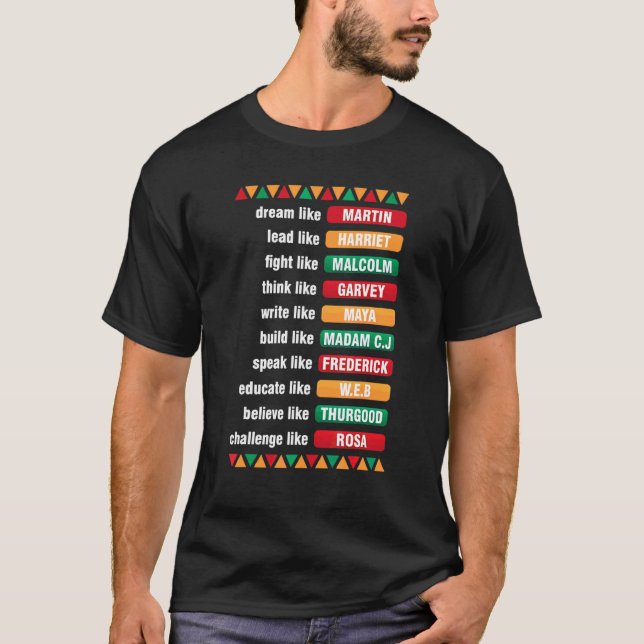 Camiseta Sonho Como Martin Lidera Como Harriet Black Histor (Frente)