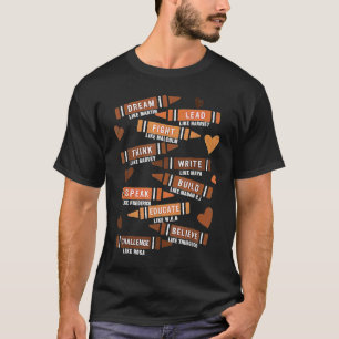 Camiseta Sonho Como Martin Líderes Africano-Americano Negro
