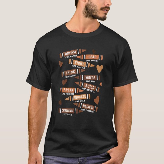Camiseta Sonho Como Martin Líderes Africanos História Negra (Frente)