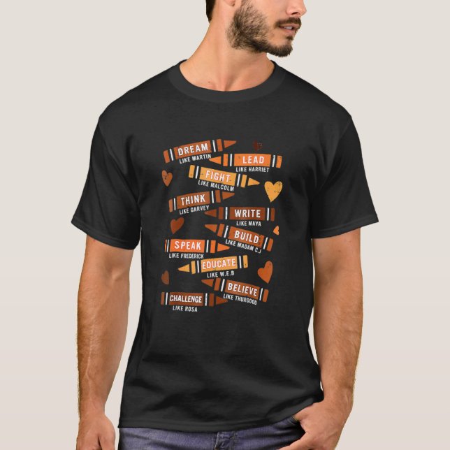 Camiseta Sonho Como Martin Líderes Africanos História Negra (Frente)