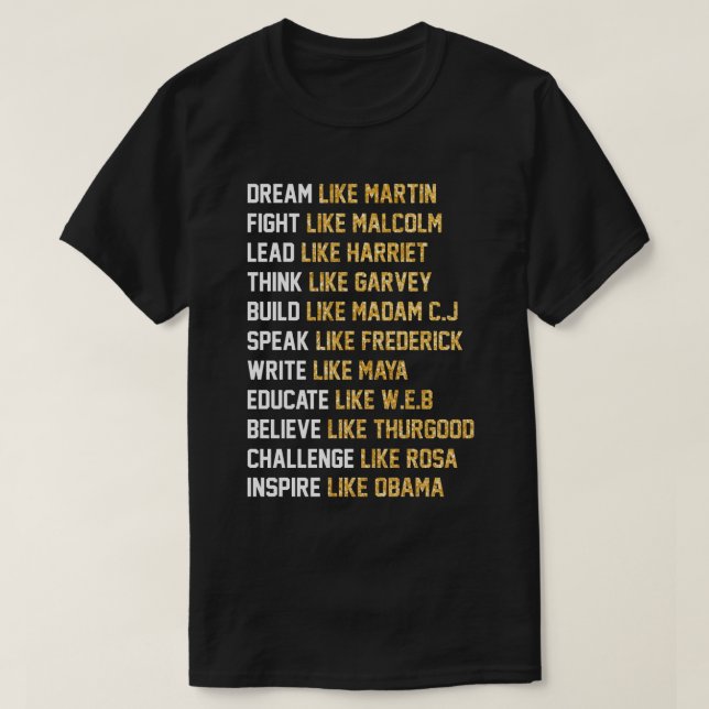 Camiseta Sonho Como Martin - Luta Como Malcolm (Frente do Design)
