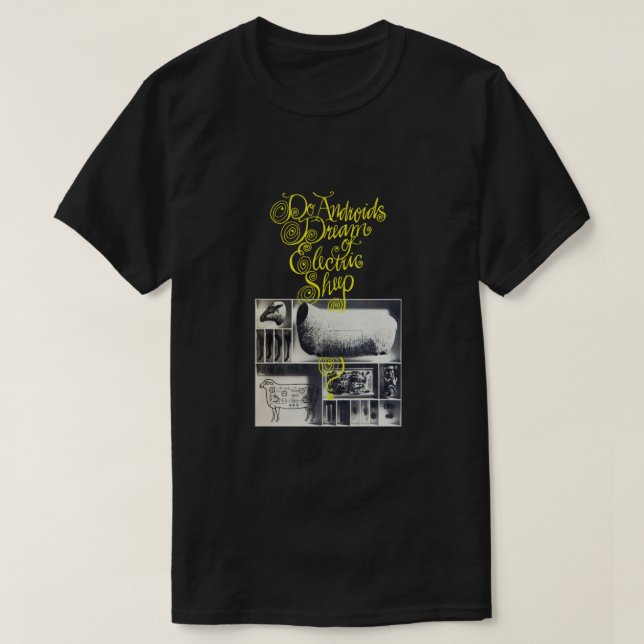 Camiseta Sonho de Androides em Ovinos Elétricos Essencial (Frente do Design)