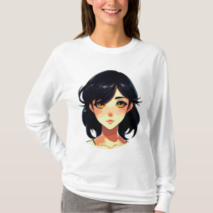 Camiseta Sonho de Anime Romântico: Beleza de Cabelo Azul