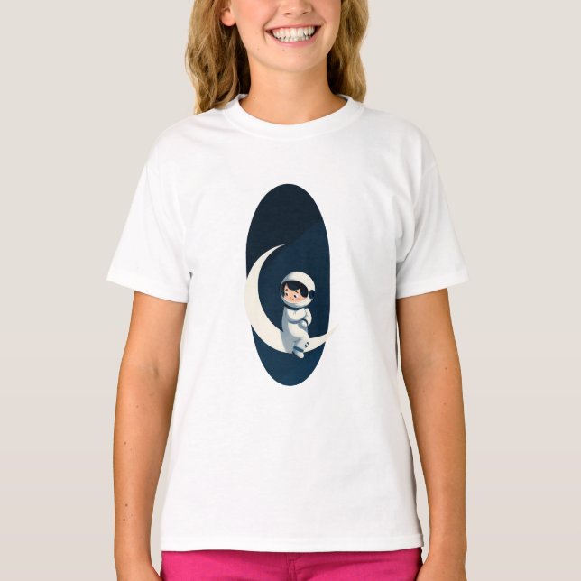 Camiseta Sonho de Crianças Astronautas na Lua (Frente)