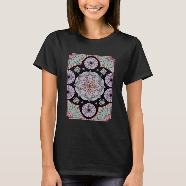 Camiseta Sonho de Mandala do Lótus da Meia-Noite (Frente)