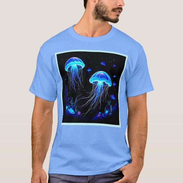 Camiseta Sonho de medusa bioluminescente (Frente)