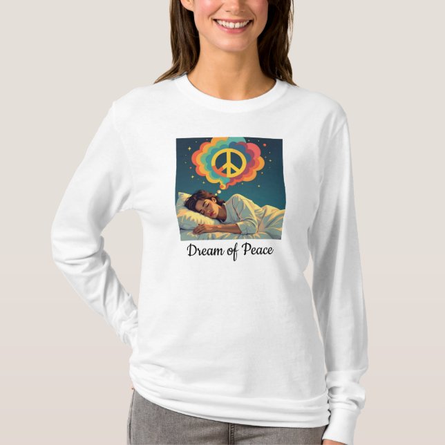 Camiseta Sonho de paz, trabalho pela paz - (Frente)