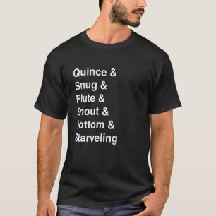 Camiseta Sonho de uma Noite de Verão Mecânicos Rudes Shakes