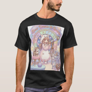 Camiseta Sonho de Urso Kawaii Astrologia Observador de Estr