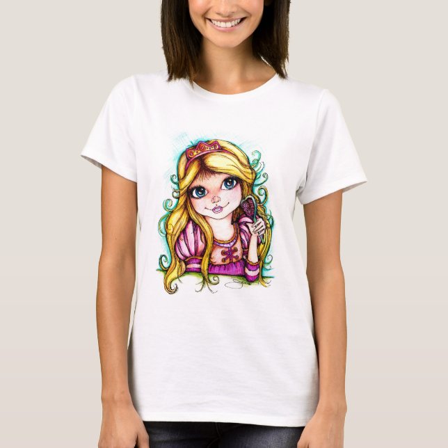 Camiseta Sonho do conto de fadas de Rapunzel (Frente)