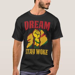 Camiseta Sonho do Punho Africano Vintage Mas Fique Esperto