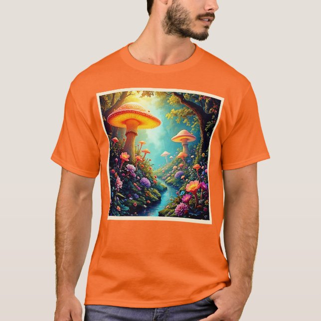 Camiseta Sonho Encantado de Floresta de Mushroom (Frente)