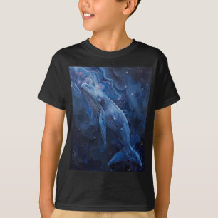 Camiseta Sonho Espacial Baleia Galáxia Oceano Cósmico Magia