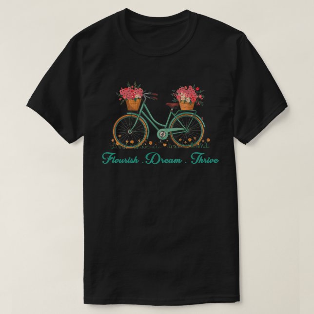 Camiseta Sonho Farto, Bicicleta Floral 8647 Trump (Frente do Design)
