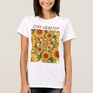 Camiseta Sonho Floral, Arte Fractal Moderna Abstrato