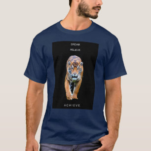 Camiseta Sonho Motivacional Acredita Alcançar Moderno Tiger