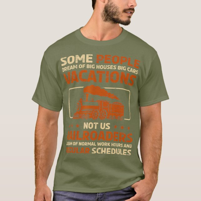 Camiseta Sonho para um comboio e um ventilador ferroviário (Frente)