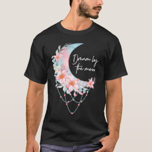 Camiseta Sonho Pelo Caçador Lunar Lírios Azuis Rosados Flor