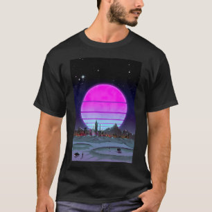 Camiseta Sonhos Apollo - Lua Cyberpunk Em Neon